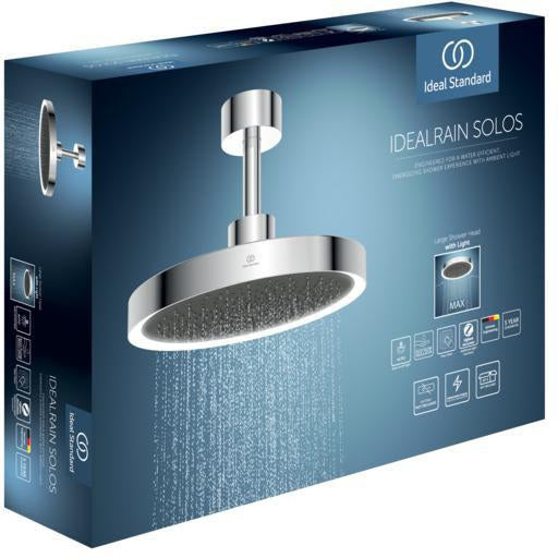 IDEAL STANDARD Idealrain Solos Regenbrause mit Licht & Deckenanschluss Chrom