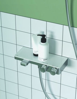 Ideal Standard Badethermostat AP Ceratherm S200 mit Ablage Chrom – Thermostatisch, Zweigriffig, Wandmontage
