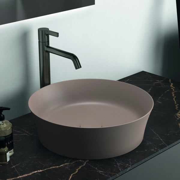 Ideal Standard Ipalyss Aufsatzwaschbecken 400x400mm Schwarz ohne Hahnloch ohne Überlauf