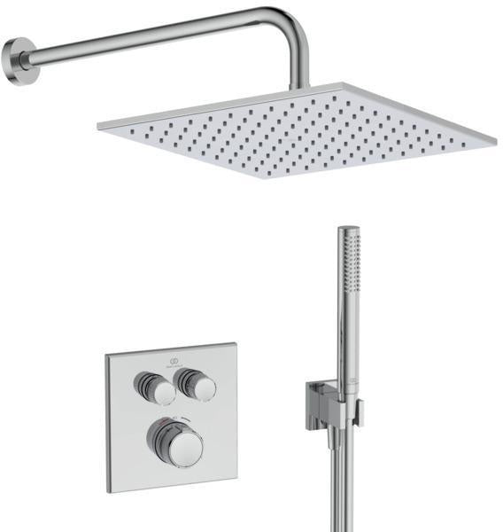 Ideal Standard Ceratherm Navigo Armaturen-Paket 05 Chrom – Duschsystem mit Thermostat, Hand- und Kopfbrause