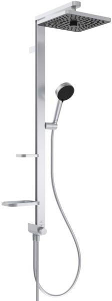 Ideal Standard Duschsystem Ceratwist Alu+ mit 2 Ablagen, Hand- und Kopfbrause, ohne Armatur