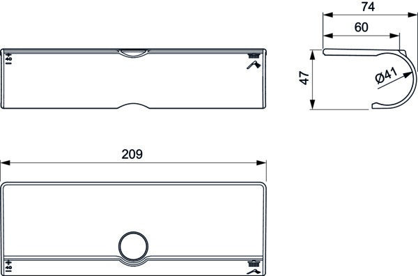 Ideal Standard IS Wrap-Over Ablage Ceratherm T für Duschsystem, Chrom, verdeckte Befestigung