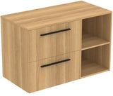 Ideal Standard i.life B Möbel-Set 100 cm mit 2 Auszügen und 2 offenen Fächern in Gr. Schwarz Weiß matt