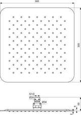 Ideal Standard Idealrain Luxe Kopfbrause 300x300mm Edelstahl poliert – Regenstrahl, Antikalk, quadratisch
