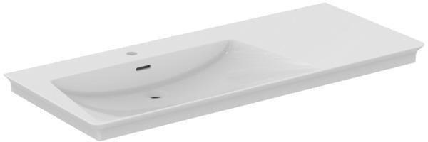 Ideal Standard Möbelwaschtisch La Dolce Vita 1260 mm, 1 Hahnloch, Überlauf, Ablage rechts, Weiß