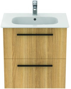 Ideal Standard i.life A Waschtisch-Set 60 cm mit Unterschrank, weiß matt, schwarzer Griff