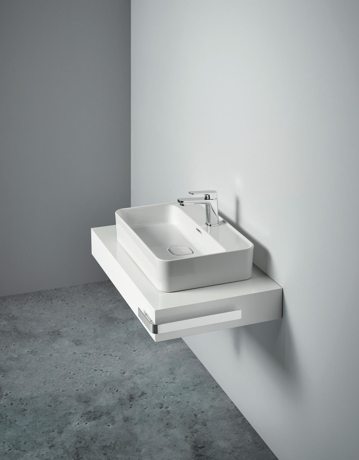 Ideal Standard Adapto Konsole 850 mm Pinie hell – Geschlossene Waschtischplatte ohne Ausschnitt