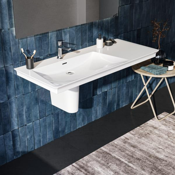 Ideal Standard Möbelwaschtisch La Dolce Vita 1260 mm, 1 Hahnloch, Überlauf, Ablage rechts, Weiß