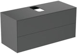 Ideal Standard Conca Waschtischunterschrank 1202 mm, 2 Auszüge, Push-Open, Weiß – Wandhängend