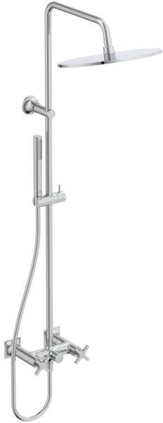 Ideal Standard Duschsystem Joy Neo mit Brausearmatur, Kreuzgriffen und Kopfbrause in Chrom