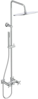 Ideal Standard Duschsystem Joy Neo mit Brausearmatur, Kreuzgriffen und Kopfbrause in Chrom