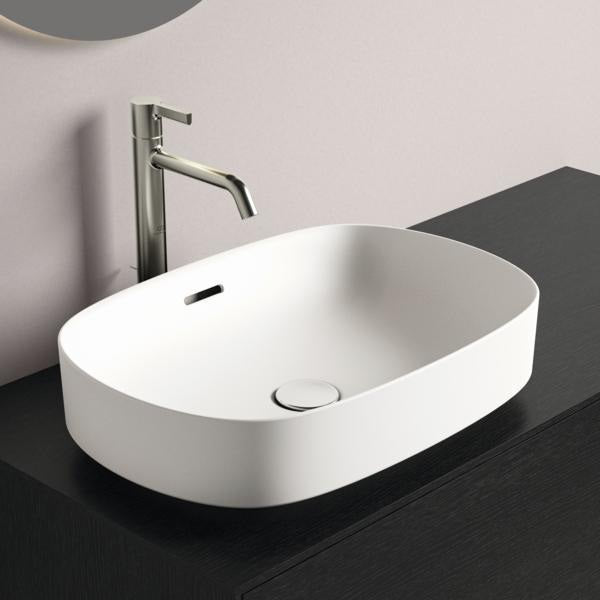 Ideal Standard Linda-X Aufsatzwaschtisch 550x380mm Weiß ohne Hahnloch mit Überlauf