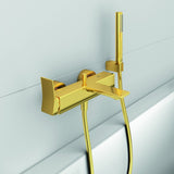 Ideal Standard Idealrain Atelier Brausehalter, eckige Rosette, Brushed Gold, Messing