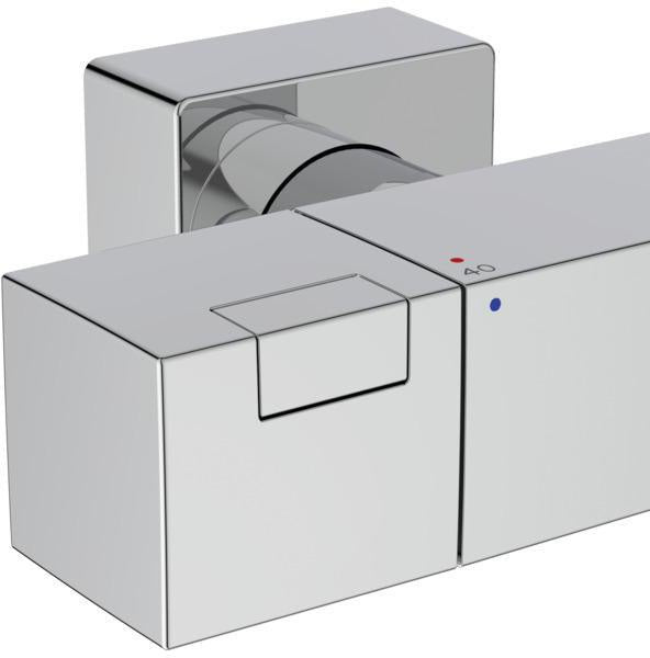 Ideal Standard Brausekombination Ceratherm C100 Square 90 cm mit Brausethermostat Chrom