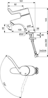 IDEAL STANDARD Ceraplus WT-Sicherheitsarmatur Einhandhebelmischer Chrom 109 mm