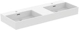 Ideal Standard Doppelwaschtisch Extra 1215mm, 2x 1 Hahnloch, mit Überlauf, Seidenweiß