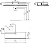 Ideal Standard Waschtisch Solos 1015 mm, 2 Hahnlöcher, ohne Überlauf, geschliffen Weiß