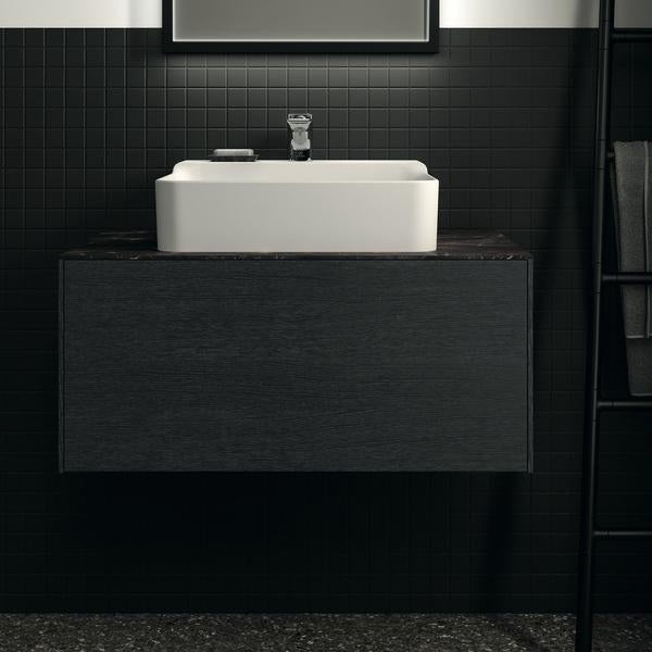 Ideal Standard Waschtischplatte Conca aus Keramik 802x505x6mm in Marmor Noir Desir