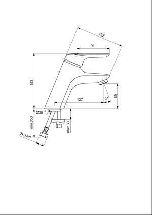 Ideal Standard Ceramix Waschtischarmatur Einhandhebelmischer Chrom 137 mm ohne Ablaufgarnitur