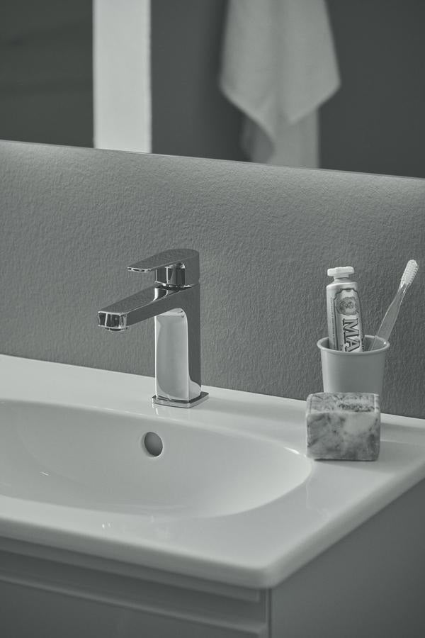 Ideal Standard Cerafine D Waschtischarmatur, Einhandhebelmischer mit Kaltstart-Funktion, Chrom, 120 mm Ausladung
