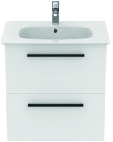 Ideal Standard i.life A Waschtisch-Set 60 cm mit Unterschrank, weiß matt, schwarzer Griff