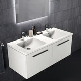 Ideal Standard i.life B Möbel-Doppelwaschtisch 1210 mm Weiß mit Überlauf und 2x 1 Hahnloch