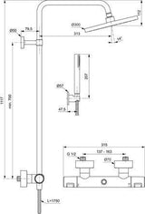 Ideal Standard Duschsystem Ceratherm T25 KB d:300mm Stick-Handbrause Silk Black