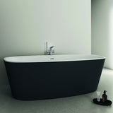 IDEAL STANDARD Duo-Badewanne DEA freistehend 170x75x47/61cm Schwarz Matt mit Ablauf