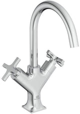 Ideal Standard Joy Neo Waschtischarmatur mit Ablaufgarnitur, Ausladung 169 mm, Kreuzgriffe, Chrom