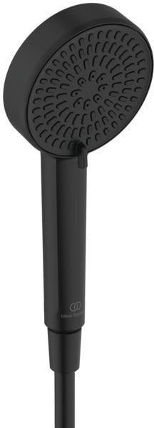 Ideal Standard Duschsystem Ceratherm Alu+ mit Thermostat, Kopf- und Handbrause, Ablage