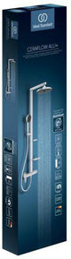 IDEAL STANDARD Duschsystem Ceraflow Alu+ mit Brausearm, 2 Ablagen, 2-Funktions-Handbrause und Kopfbrause Rose