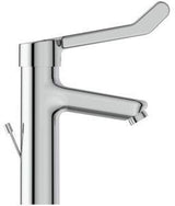 Ideal Standard Ceraplus Grande Waschtischarmatur mit Klinikhebel und Ablaufgarnitur, 123 mm Ausladung, Chrom