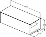 Ideal Standard Conca Waschtischunterschrank 1202 mm, 1 Auszug, Weiß, Push-Open & Softclose