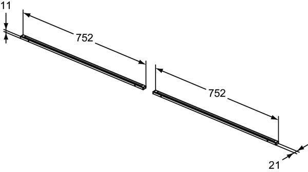 Ideal Standard Conca LED-Schubladenleuchten-Set 2304mm Anthrazit – Doppel-LED-Beleuchtung
