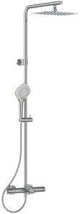 Ideal Standard Duschsystem Ceratherm T100 mit Badethermostat Chrom – Verbrühschutz, Regenkopfbrause