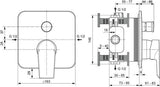 Ideal Standard Tesi UP-Badearmatur Bausatz 2, Chrom, Rosette 163x163 mm, DIN EN 1717