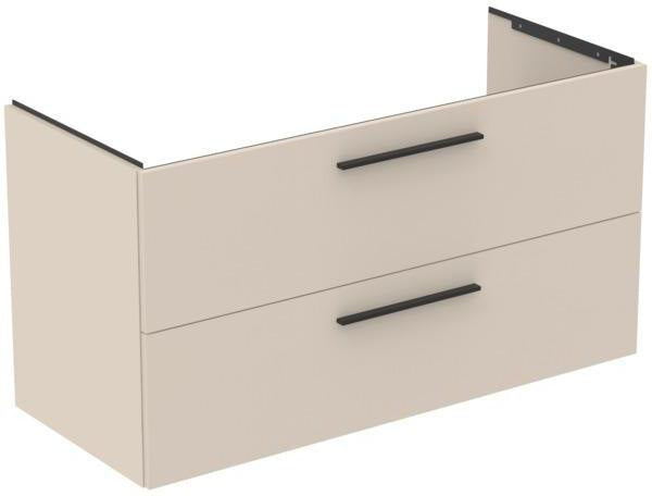 Ideal Standard i.life B Möbelwaschtischunterschrank 1200 mm, 2 Auszüge, Weiß matt, Siphon links