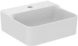 Ideal Standard Handwaschbecken Conca 400x350x145mm, 1 Hahnloch, ohne Überlauf, Weiß