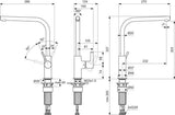 IDEAL STANDARD Gusto Küchenarmatur 232 mm L-Auslauf Silver Storm