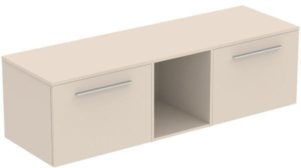 Ideal Standard i.life B Möbel-Set 160 cm – 2 Auszüge, 1 offenes Fach, Chrom/Weiß matt