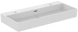 Ideal Standard Extra Aufsatzwaschtisch 1015 mm, 2x 1 Hahnloch, mit Überlauf, geschliffen Weiß