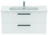 Ideal Standard i.life A Waschtischset 1240 mm mit Unterschrank und schwarzem Griff, Weiß Matt