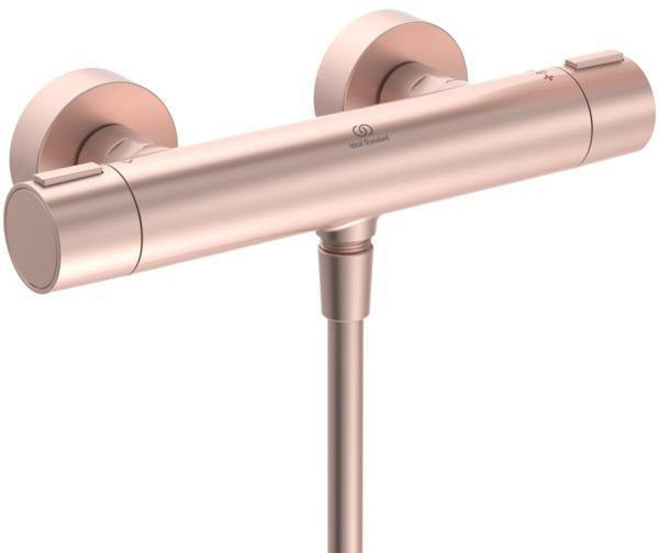 IDEAL STANDARD Ceratherm Alu+ Brausegarnitur 600 mm mit Thermostat, Handbrause 2-Funktion und Seifenschale