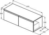 Ideal Standard Finesse Waschtischunterschrank 1202 mm mit 2 Auszügen in Greige matt