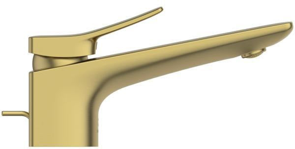 Ideal Standard Conca Waschtischarmatur Brushed Gold mit Ablaufgarnitur 132mm Ausladung