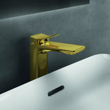 Ideal Standard Conca Waschtischarmatur Brushed Gold mit Ablaufgarnitur und 150 mm Auslauf