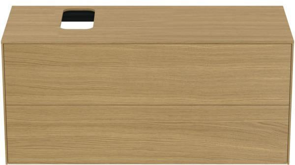 IDEAL STANDARD Waschtischunterschrank Conca, 1202 mm, 2 Auszüge, Eiche geflammt, Push-Open
