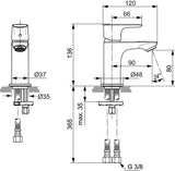 IDEAL STANDARD Connect Air Waschtischarmatur Einhandhebelmischer Chrom 90 mm ohne Ablaufgarnitur