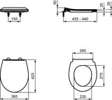 Ideal Standard WC-Sitz Tirso Sandwich Softclose Weiß, abnehmbar, Montage von oben