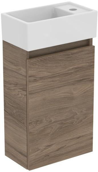 Ideal Standard Eurovit+ Möbelpaket: Handwaschbecken 37 cm + Unterschrank 36 cm mit Tür, Hochglanz grau lackiert